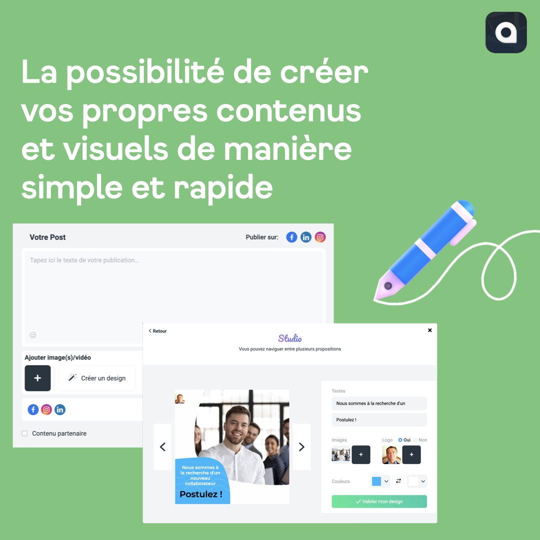 Possibilité de créer vos propres contenus